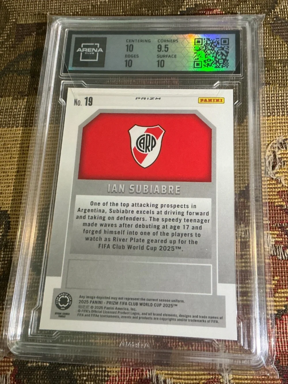 2025 Panini Prizm FIFA Club World Cup Silver Ian Subiabre New Era #19 Arena 10